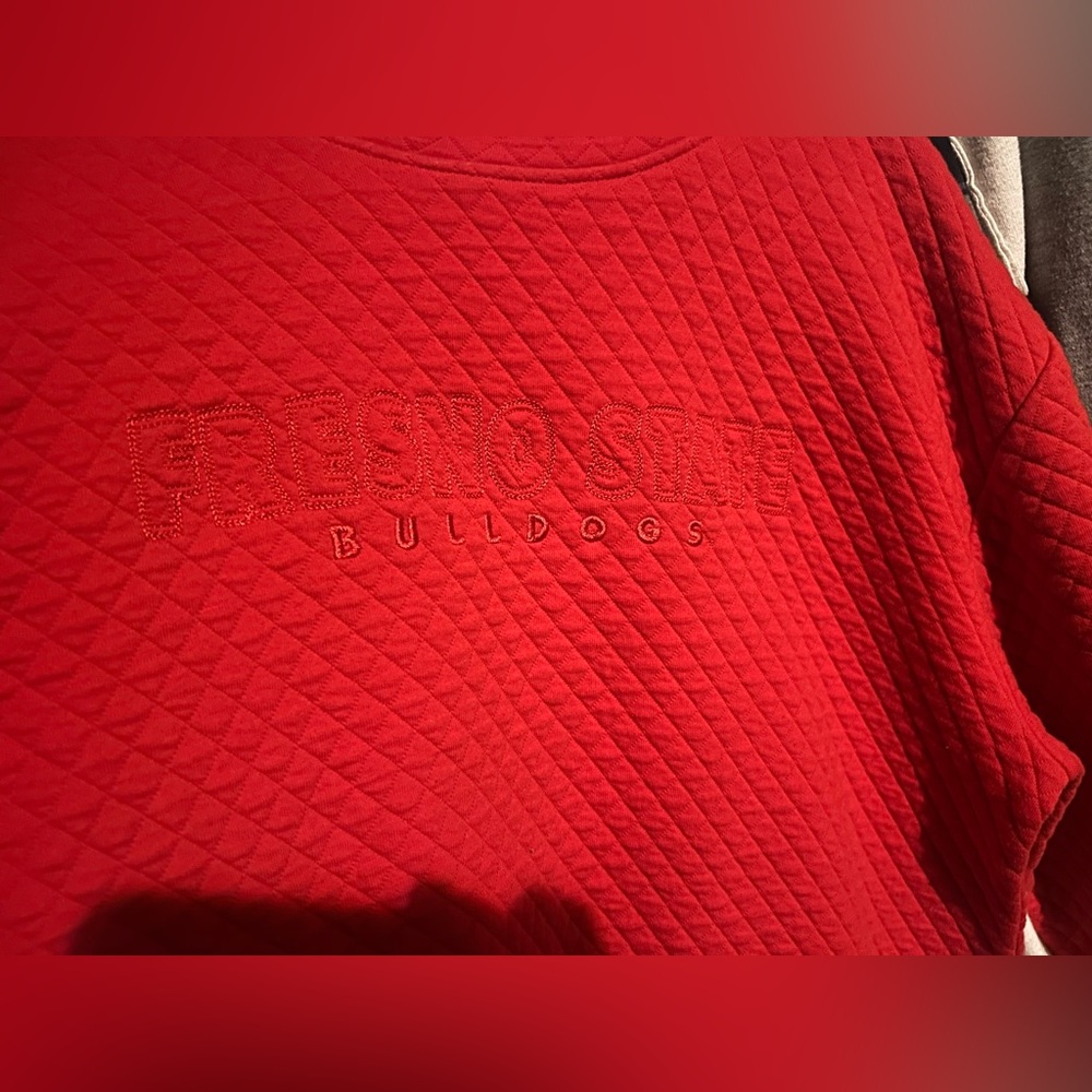 Fresno state Champion Red Quilted Sweatshirt